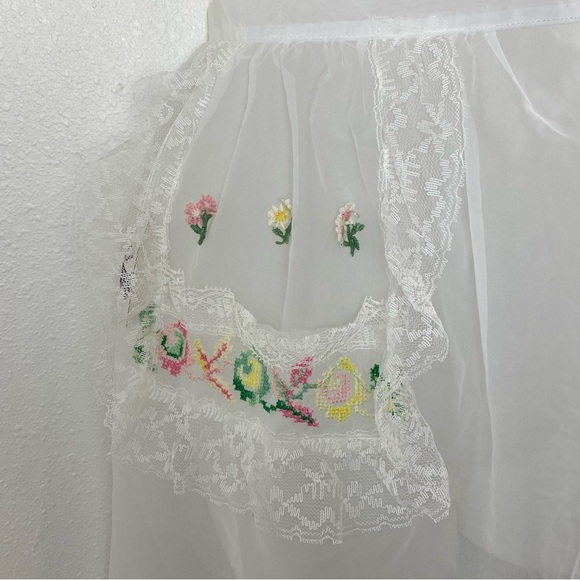 Vintage 50s Beco Originals Sheer Lace Half Apron - NOS - Picture 5 of 11
